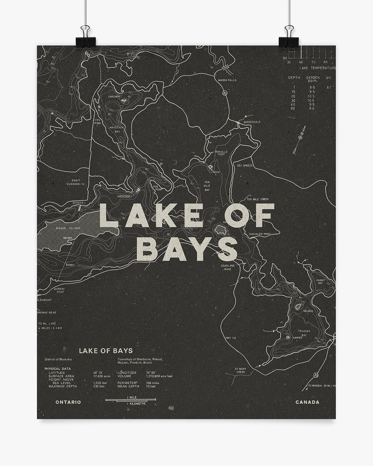 Lake Contours - Lake of Bays - Wall Art