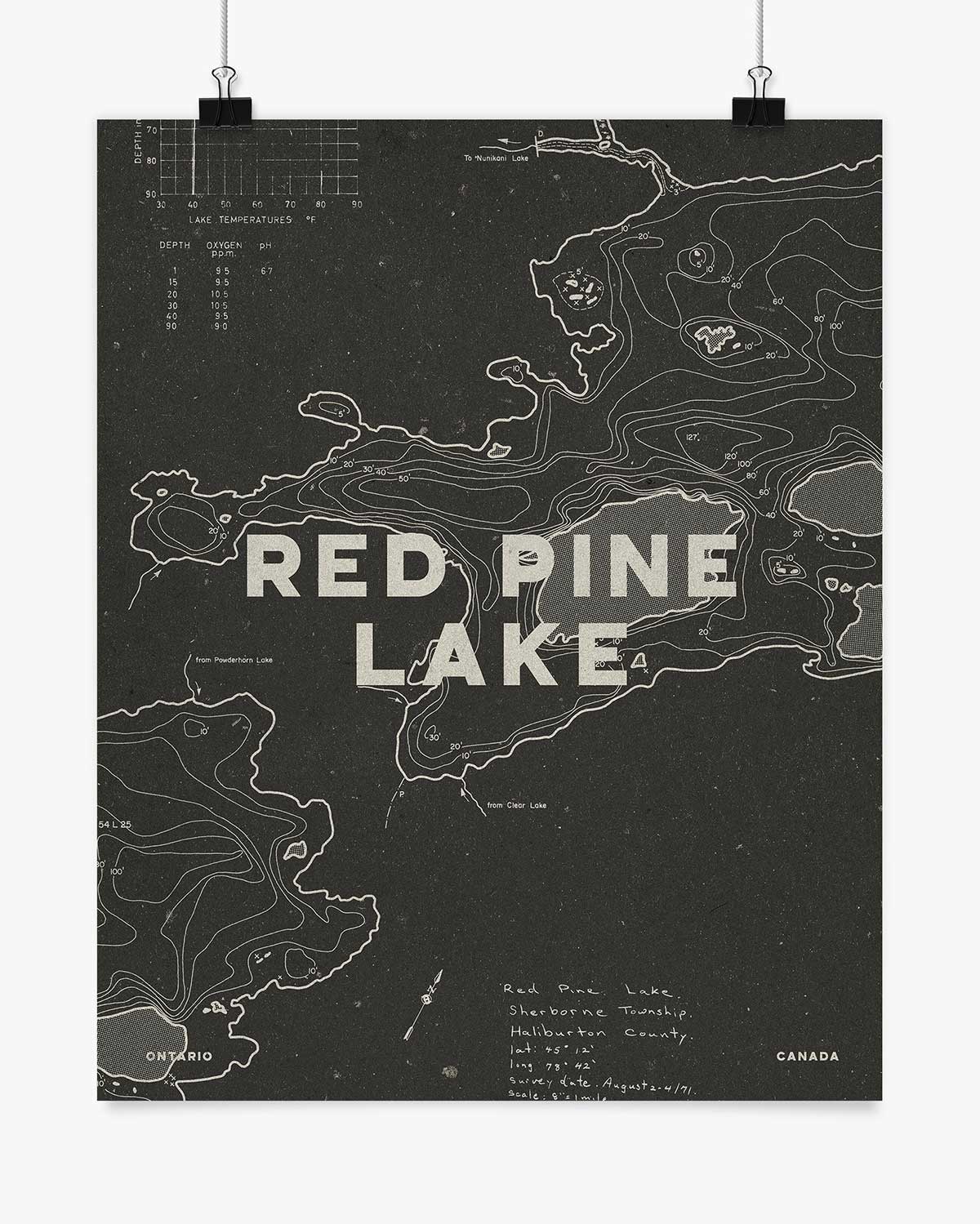 Lake Contours - Red Pine Lake - Wall Art